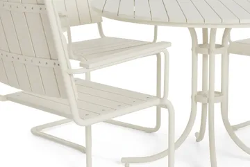 Kullaberg rund matgrupp utomhus med 4 stolar 104 cm stål aintwood - Vit - Products - Utemöbler & utemiljö - Utegrupp - Matgrupp utomhus