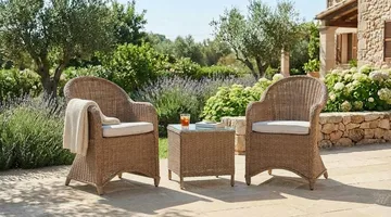 Marcus Caféset med 2 Light Fåtöljer m Dyna - Natur - Products - Utemöbler & utemiljö - Utegrupp - Cafegrupp & cafeset