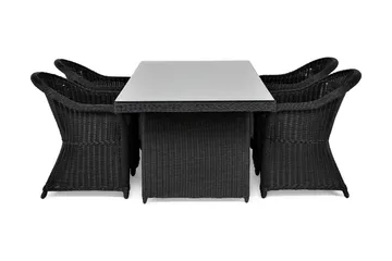 Marcus Matgrupp Utomhus 200 + 4 Light Fåtöljer m Dyna - Svart - Products - Utemöbler & utemiljö - Utegrupp - Matgrupp utomhus
