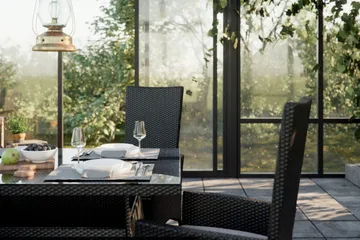 Thor Matgrupp Utomhus 140 + 4 Jenny Ställbar Fåtölj - Svart/Svart - Products - Utemöbler & utemiljö - Utegrupp - Matgrupp utomhus