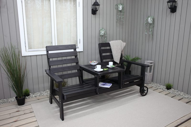 KIngdom Utebänk 177 cm - Svart - Products - Utemöbler & utemiljö - Utesoffa - Trädgårdsbänk & utebänk