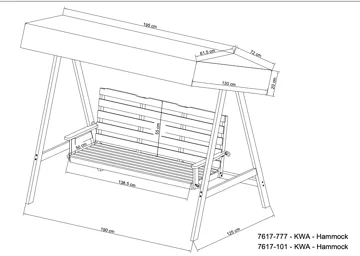 Landet Hammock utomhus gunga med tak 195x125x159 - Vit / Mörkgrön - Products - Utemöbler & utemiljö - Utesoffa - Hammock