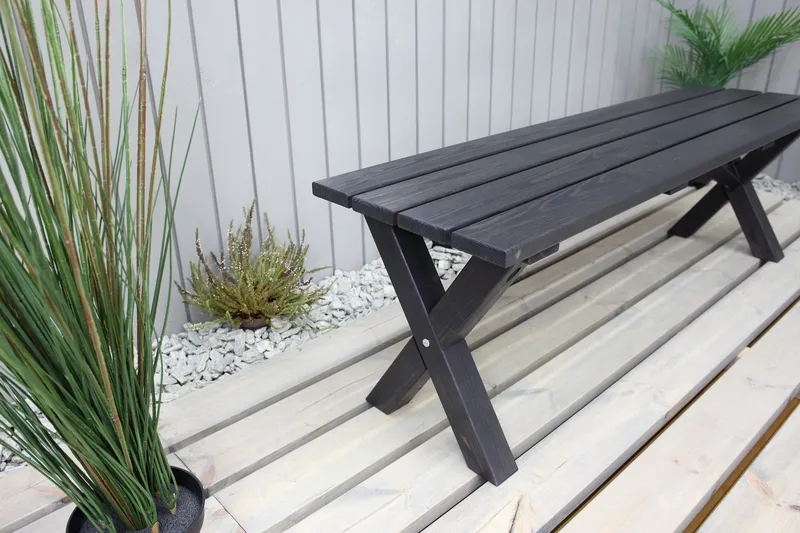 Lietinna Utebänk 140 cm - Svart - Products - Utemöbler & utemiljö - Utesoffa - Trädgårdsbänk & utebänk