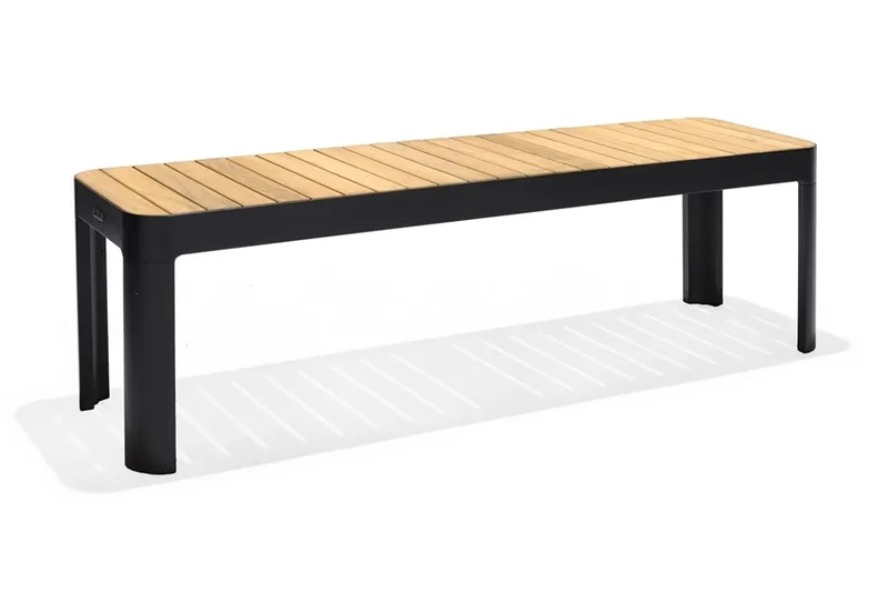 Portals Utebänk 143 cm - Svart/Trä - Products - Utemöbler & utemiljö - Utesoffa - Trädgårdsbänk & utebänk