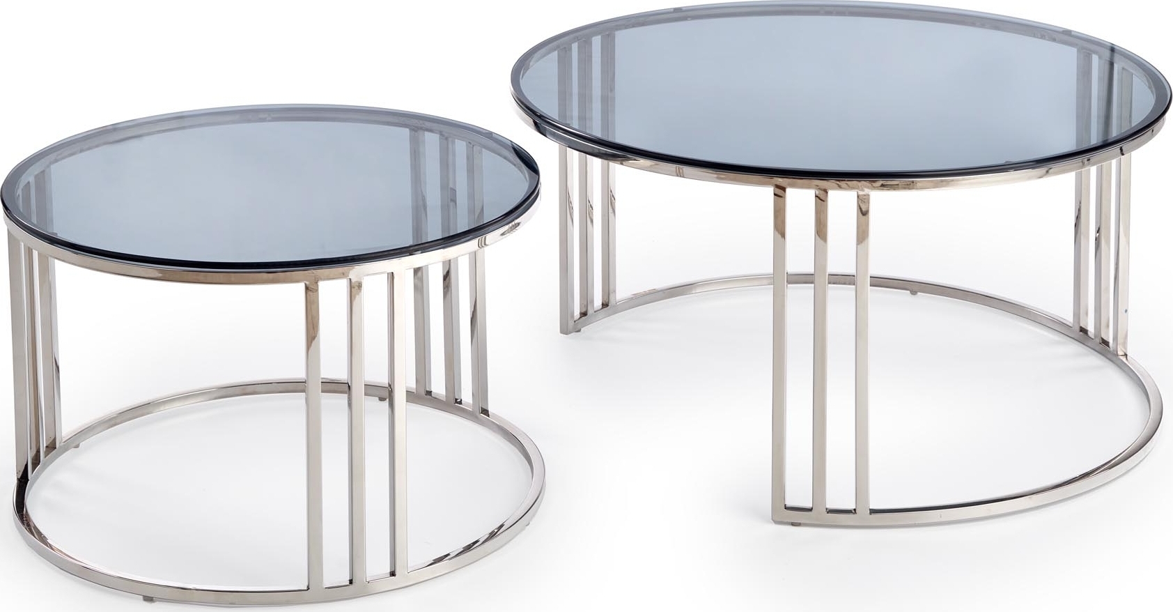 Verado Couchtisch �60/80 cm - Rauchglas/Chrom