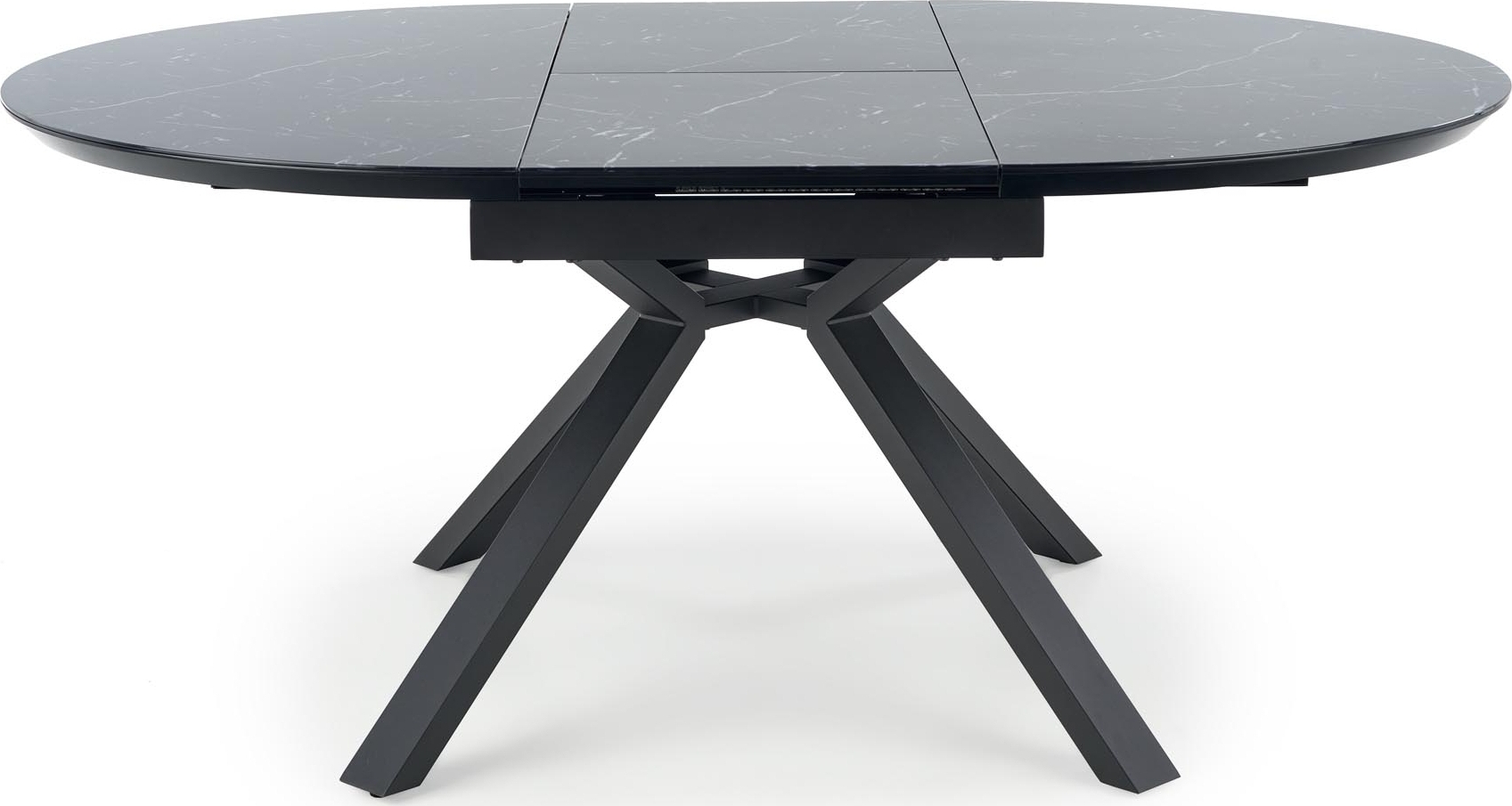 Dizzy runder Esstisch �130x130-180 cm - Schwarzer Marmoreffekt