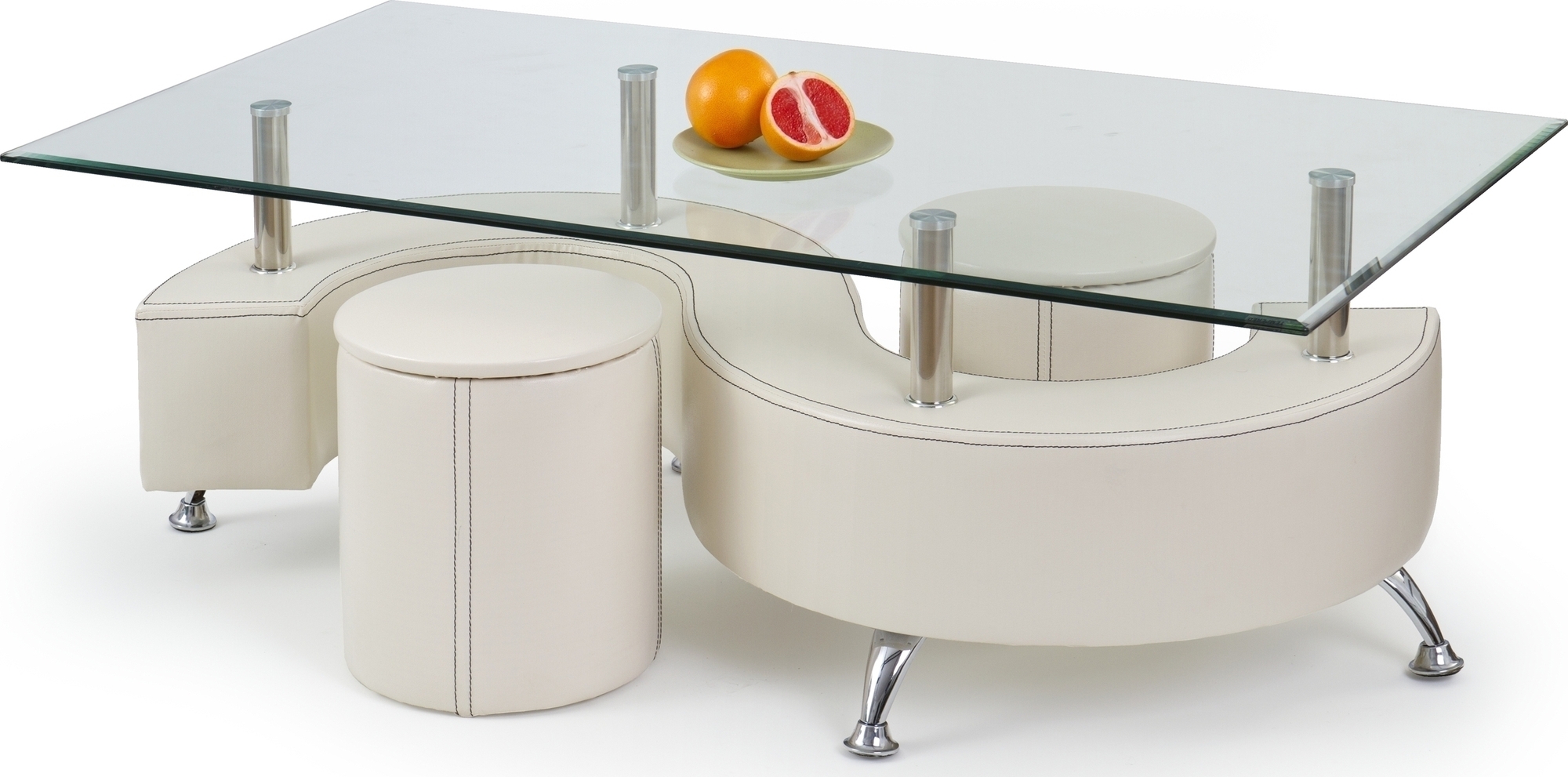 Meeting Couchtisch mit Sitzkissen - Cremegef�rbt und extra hoch