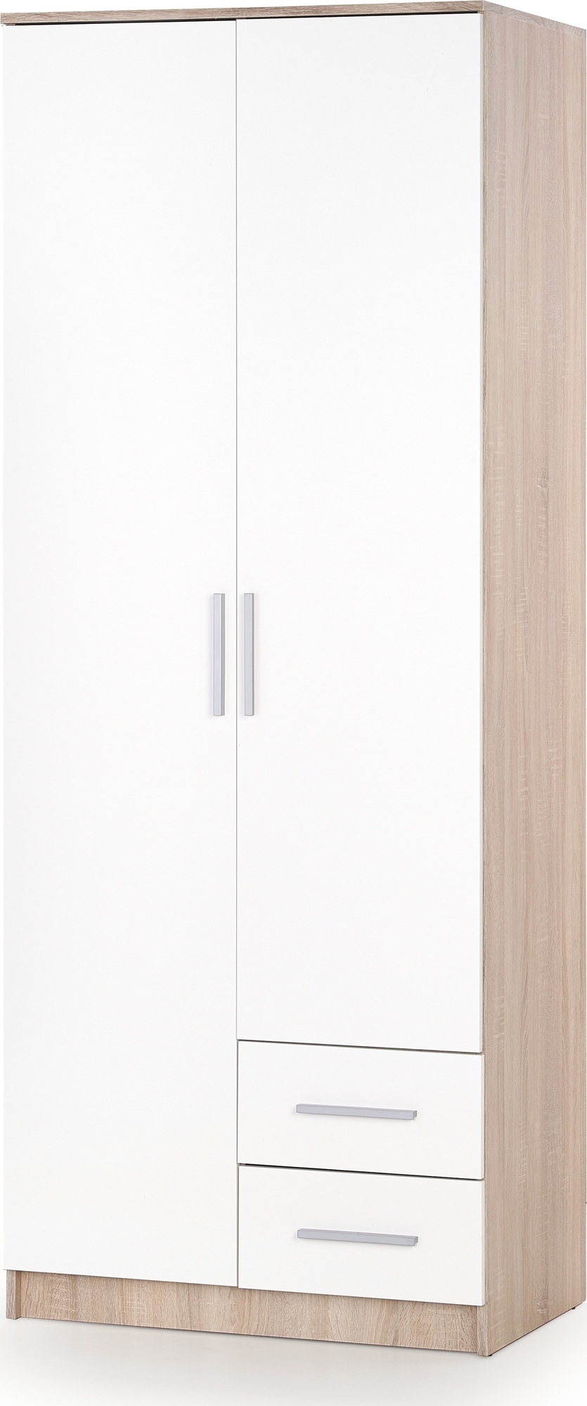 Abdel 2 Kleiderschrank - Weiß/Eiche-massiv Abdel 2 Kleiderschrank - Weiß/Eiche-massiv