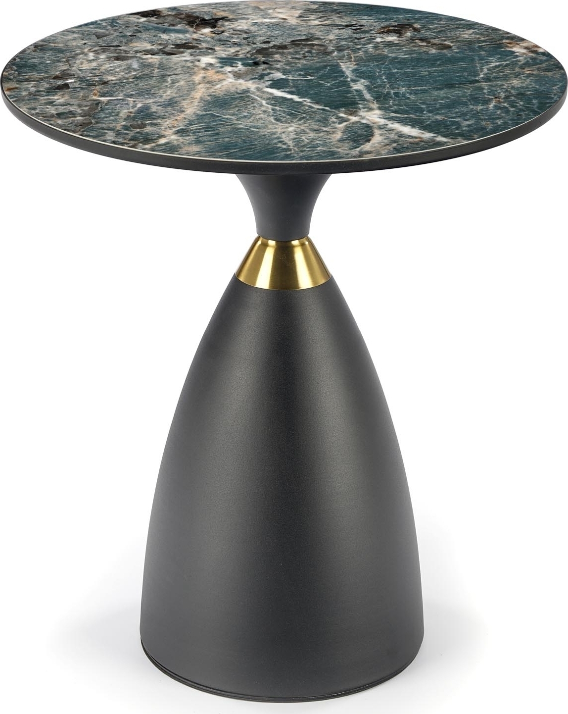 Morena Couchtisch Ø50 cm - Grüner Marmor/Schwarz/Gold Morena Couchtisch Ø50 cm - Grüner Marmor/Schwarz/Gold