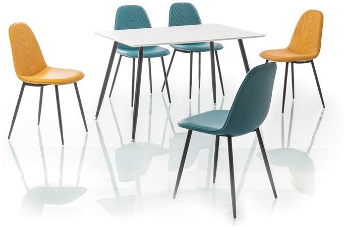 Estrell 120 cm Esstisch - Wei�/Schwarz