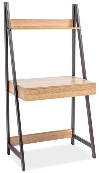 Schreibtischregal Lylah - Dunkelbraun/Eiche