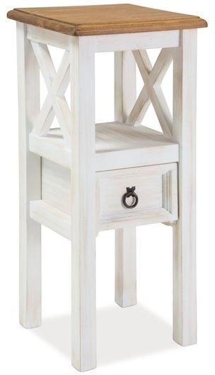 Lampentisch Vimle - Wei�/Furnier