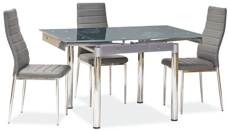 Esstisch Dayana 80-131 cm - Grau/Chrom