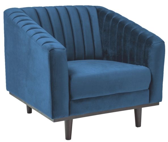 Alden Sessel - Blauer Samt/Wenge