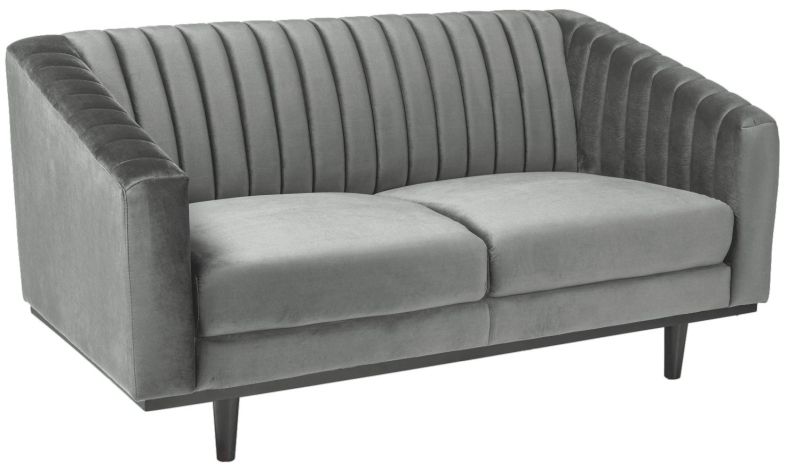 Alden 2-Sitzer Sofa - Grauer Samt/Wenge
