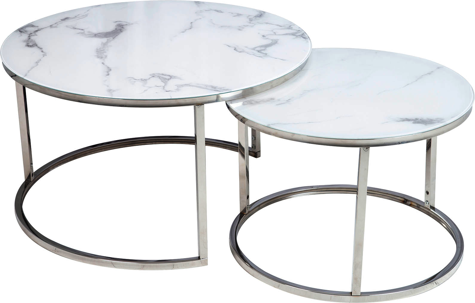 Harrisburg Couchtisch 80 x 80 cm - Wei�/Chrom