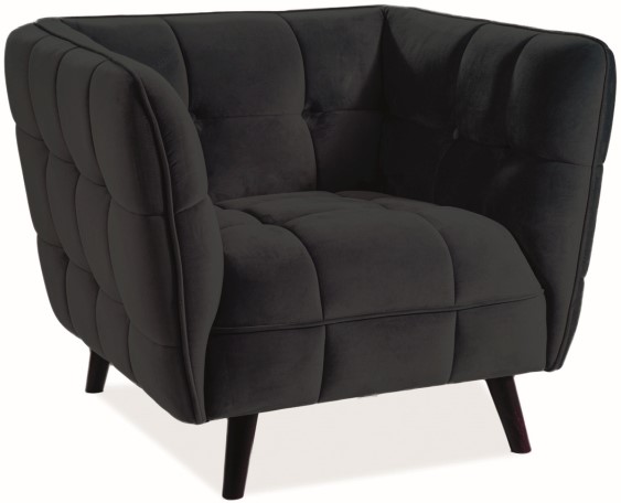 Renae-Sessel aus schwarzem Samt Renae-Sessel aus schwarzem Samt