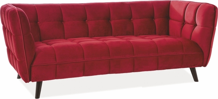 Renae 3-Sitzer-Sofa aus Wiener rotem Samt