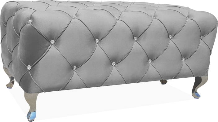 Hestia Hocker 100 cm - Grauer Samt