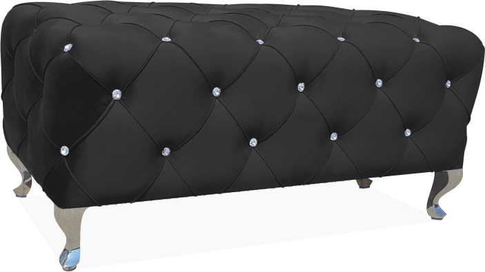 Hestia Hocker 100 cm - Schwarzer Samt