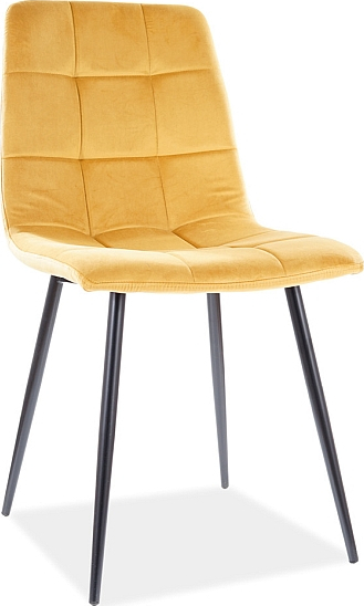 Mila Esszimmerstuhl - Orangefarbener Samt