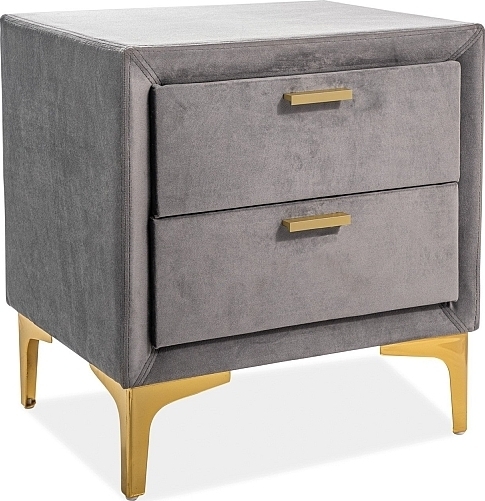 Monaco Nachttisch - Grauer Samt