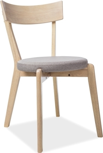 Esszimmerstuhl aus Eiche mit grauer Sitzfl�che