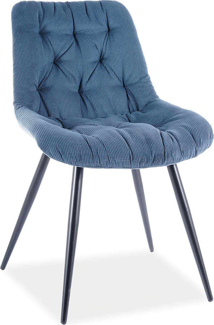 Vimle Esszimmerstuhl - Blauer Kordsamt