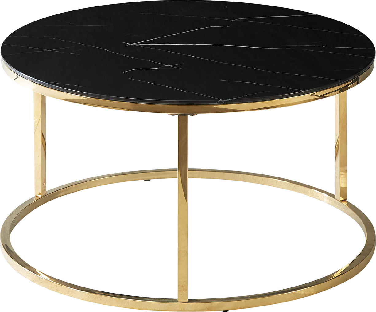 Sabine Couchtisch Ø80 cm - Schwarz/Gold Sabine Couchtisch Ø80 cm - Schwarz/Gold