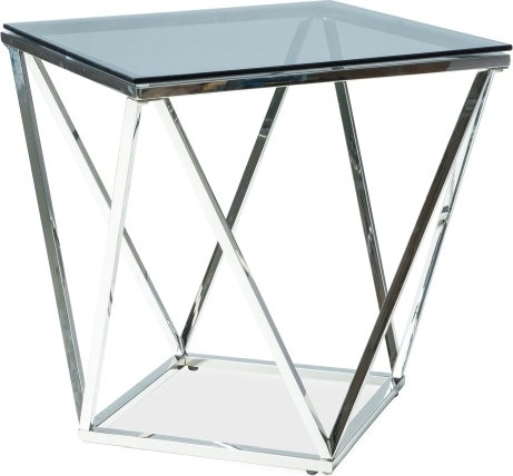 Silberner Beistelltisch 50 x 50 cm - Transparent