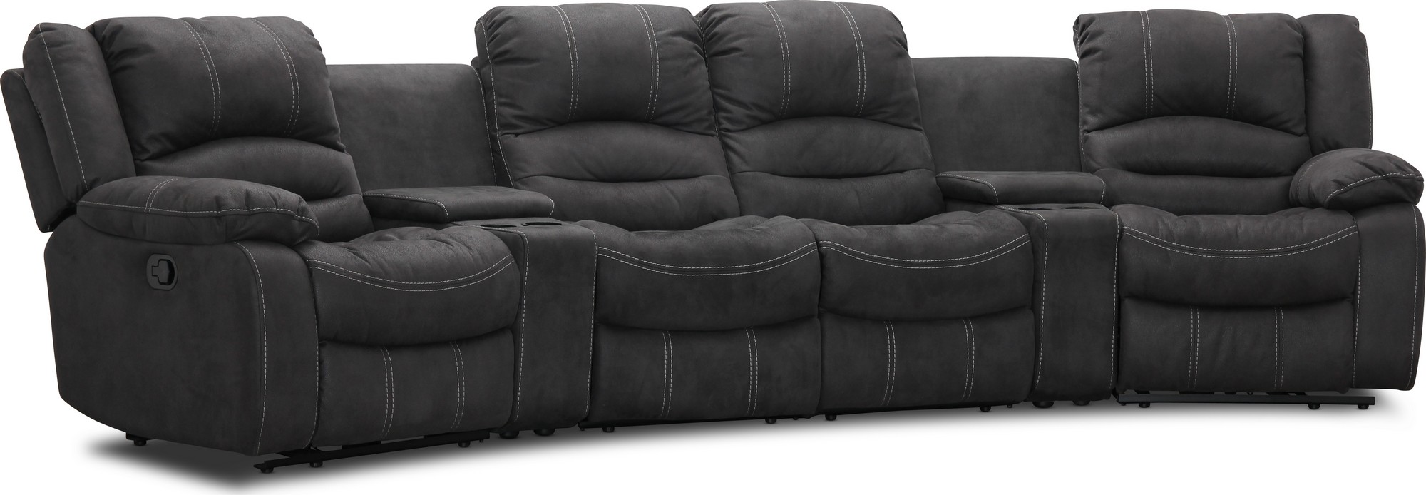 Kensington elektrisches 4-Sitzer-Sofa mit verstellbarer Kopfst�tze - Grau