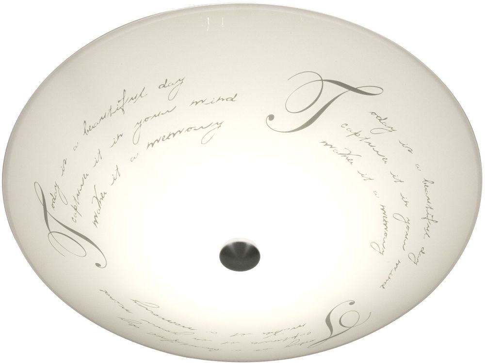 Deckenleuchte mit Schriftzug - Wei�/Stahl