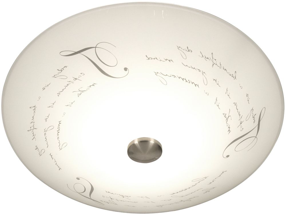 Deckenleuchte mit Schriftzug - Wei�/Stahl