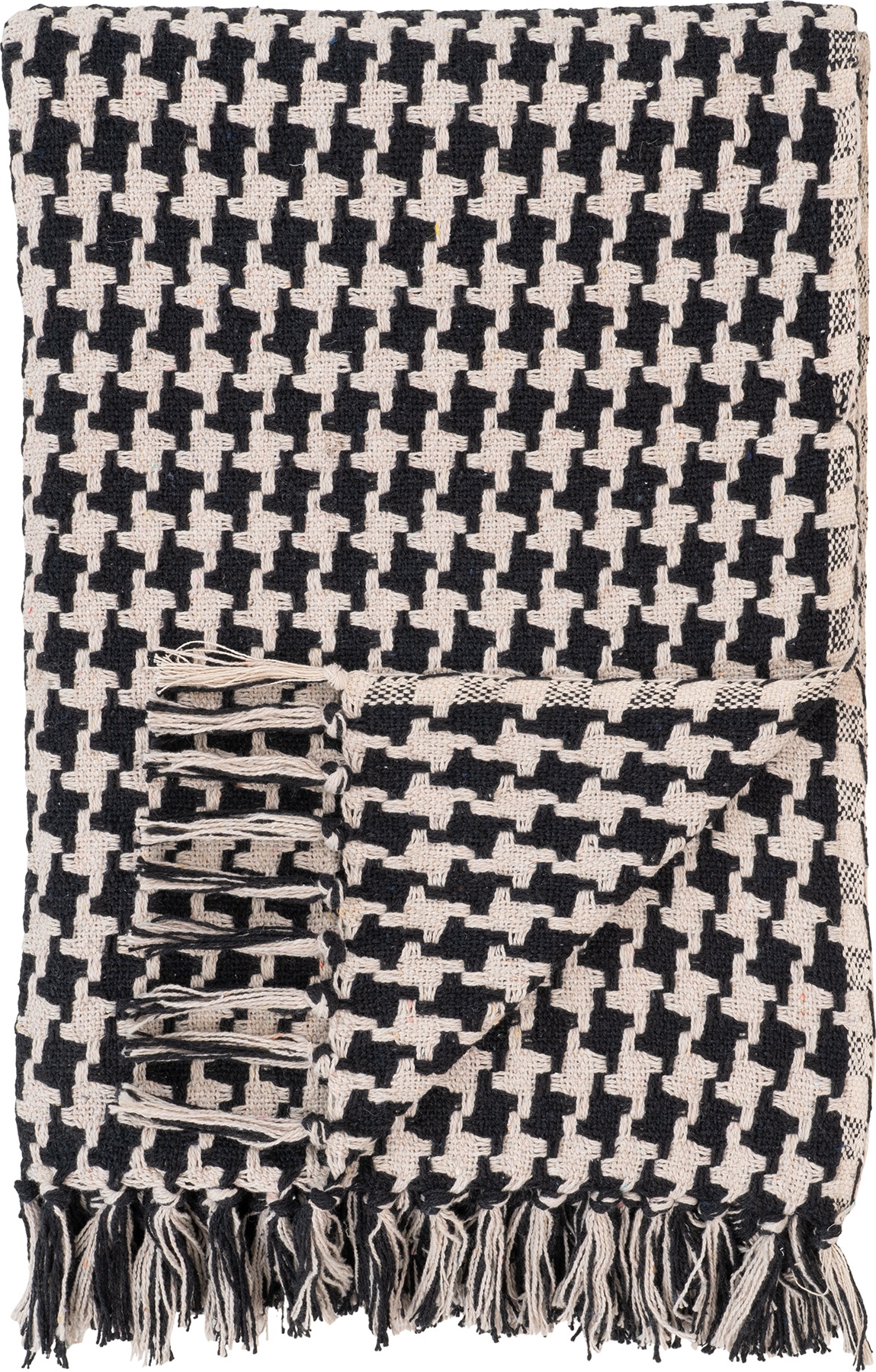 Seitenplaid Schwarz/Beige 130 x 180 cm