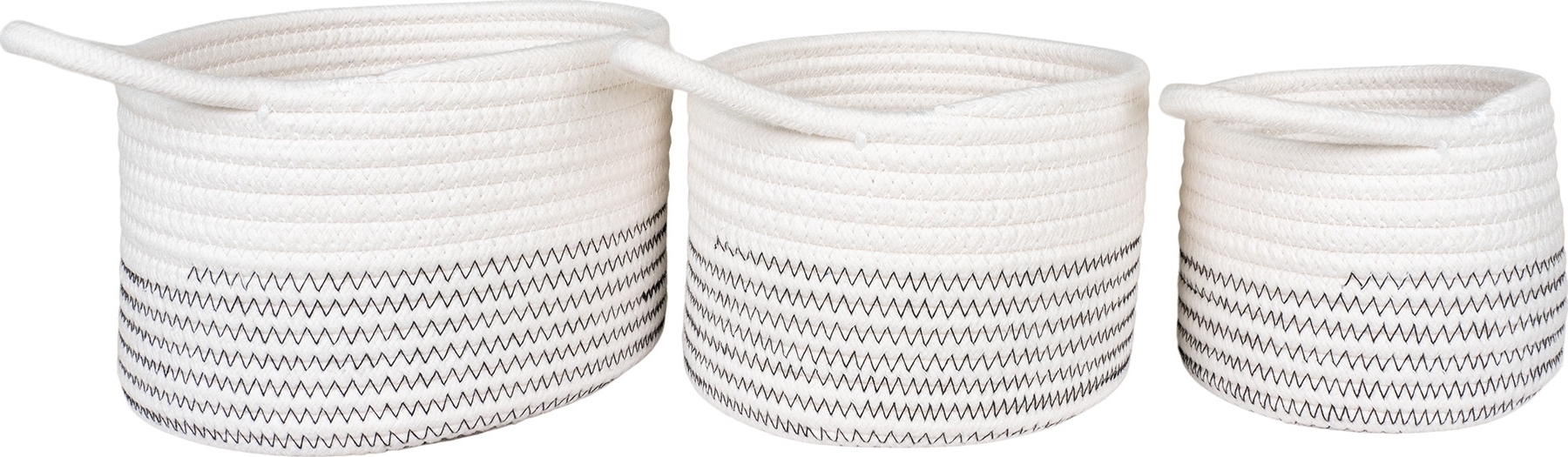 Korb 3er Set - Wei�/Grau