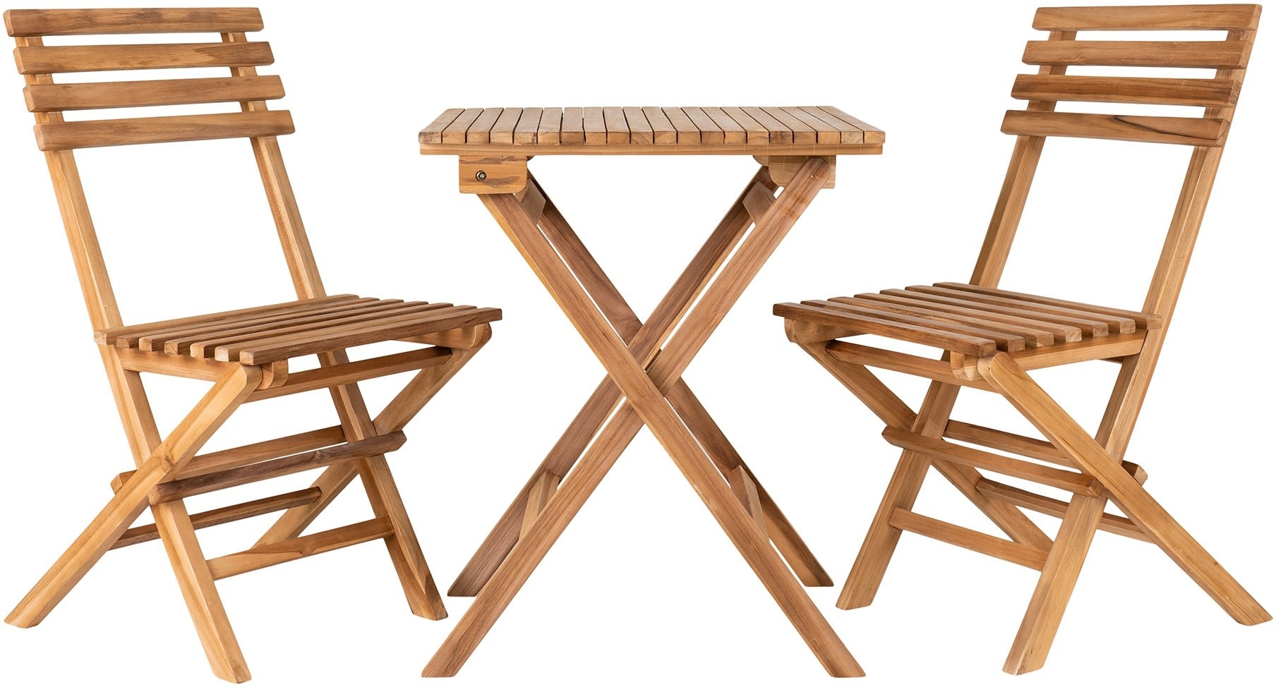 Cuenca-Outdoor-Set; 2 St�hle mit Tisch - Teakholz