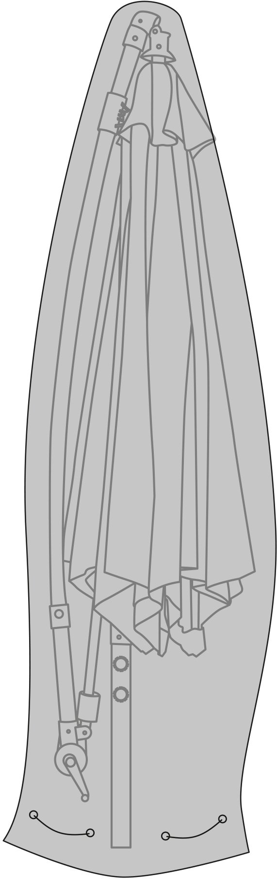 Luxuri�se M�belabdeckung f�r h�ngenden Sonnenschirm - Schwarz