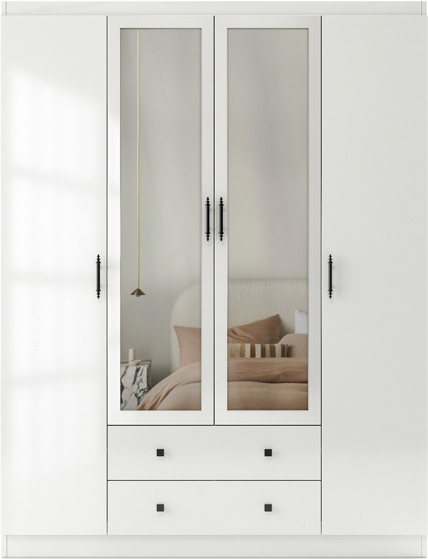 Lavinia Kleiderschrank 140 x 50 x 210 cm - Wei�