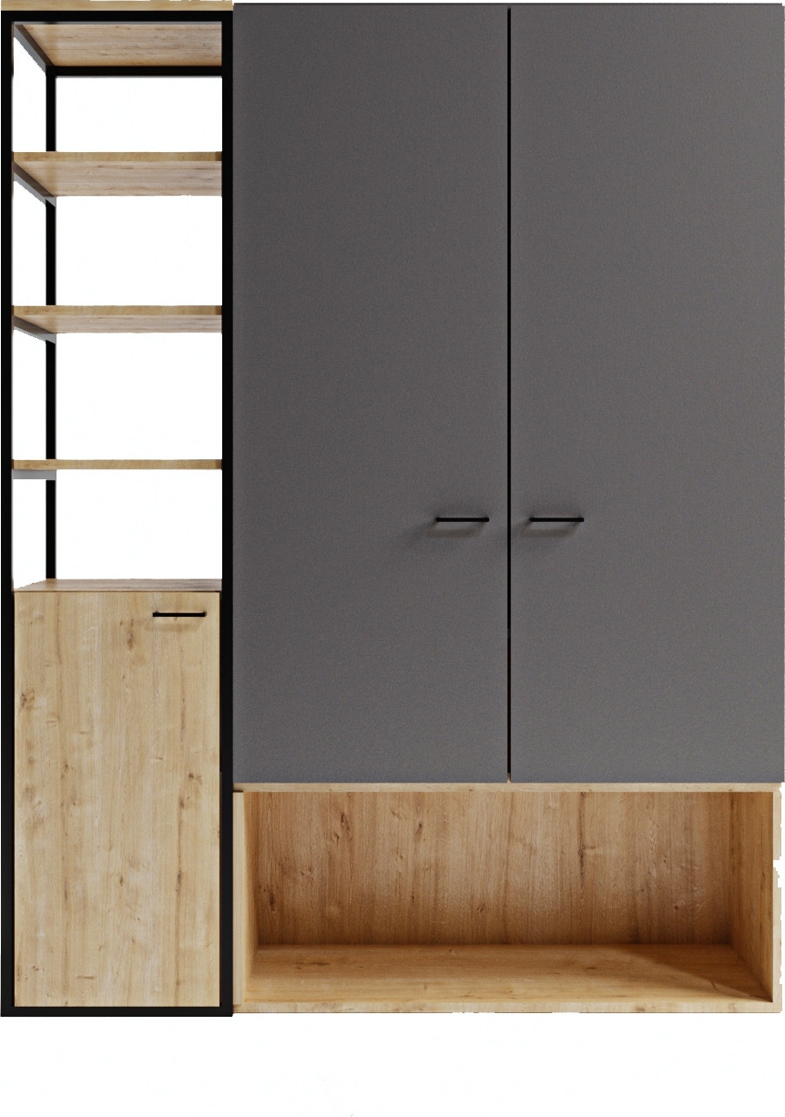 Limbo Kleiderschrank 602 - Anthrazit/Eiche