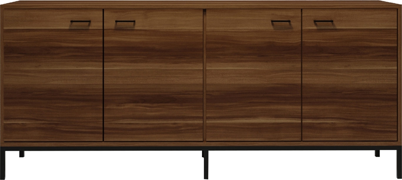 Porta Sideboard - Nussbaum/schwarz