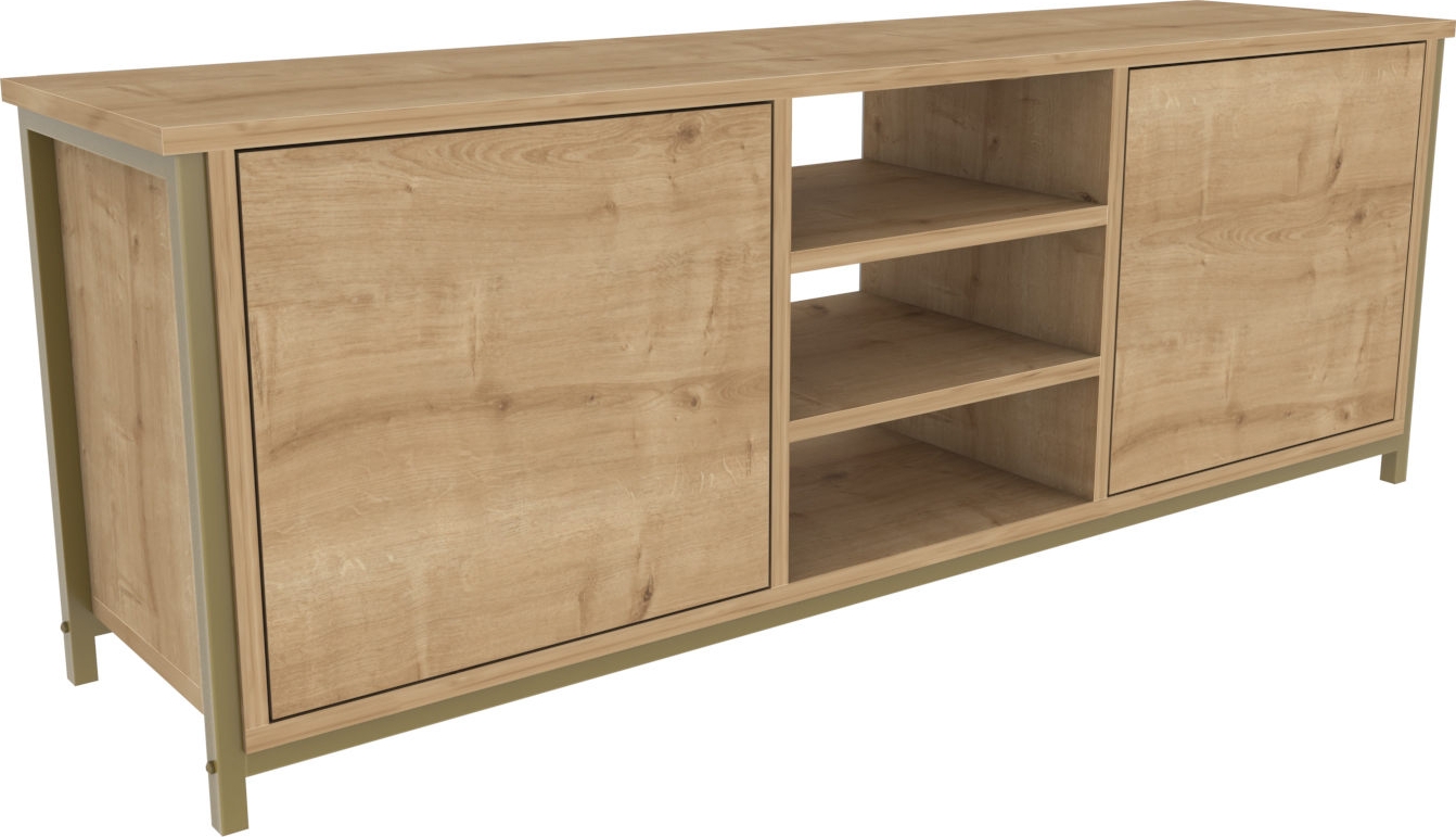 Otis Medienbank - Gold/Eiche