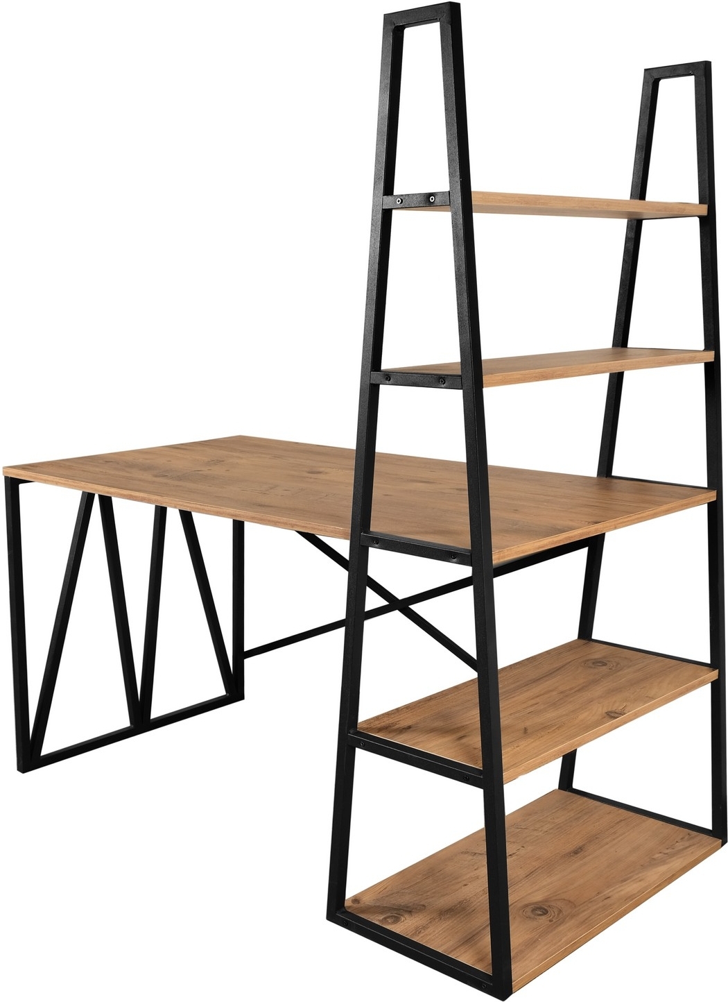 Mirsa Schreibtischregal 125 x 60 cm - Kiefer/Schwarz Mirsa Schreibtischregal 125 x 60 cm - Kiefer/Schwarz