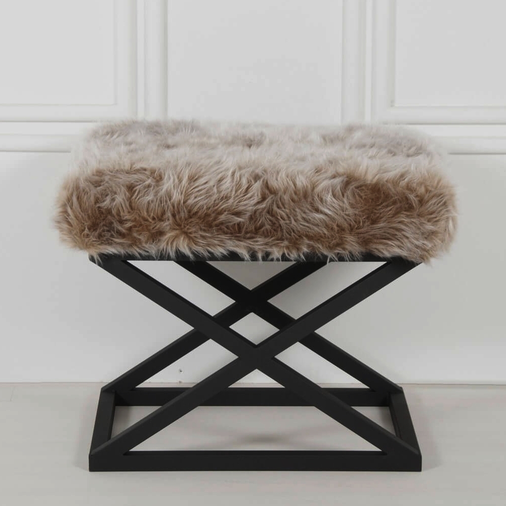 Capraz Pl�sch-Sitzsack - Schwarz/Beige