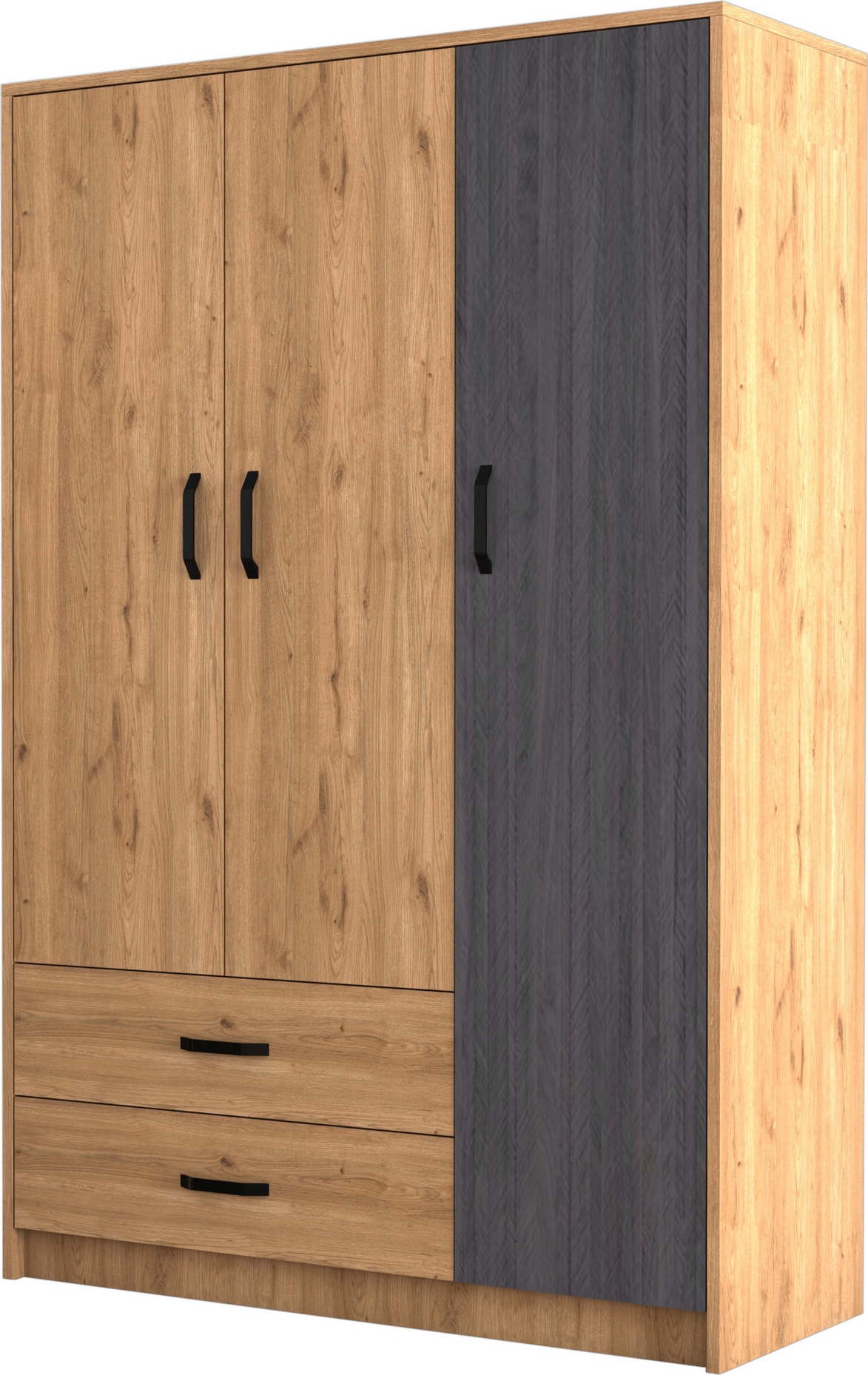 Grande Kleiderschrank - Eiche/Grau