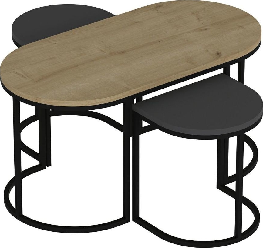 Dena Tisch 35/90 x 30/45 cm - Eiche/Anthrazit