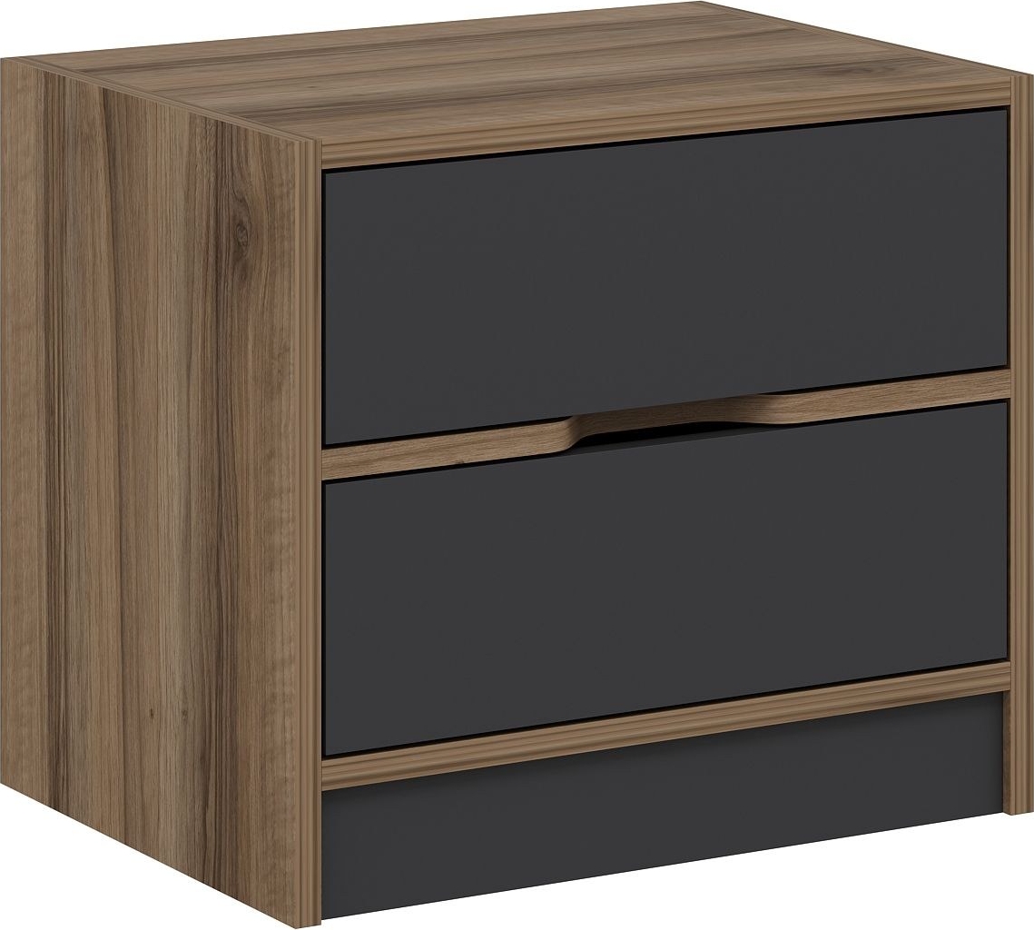 Nachttisch Elina - Walnuss/Anthrazit