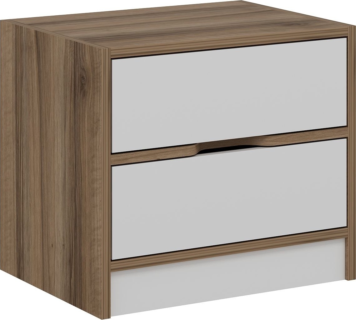 Nachttisch Elina - Walnuss/Wei�