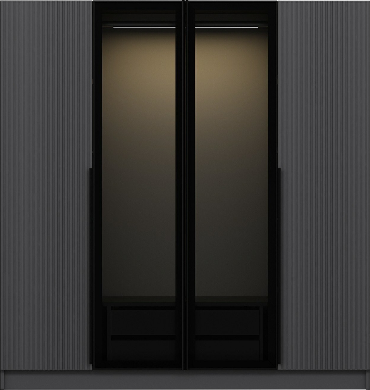 Cikani Kleiderschrank 180x52x210 cm - Anthrazit/Rauch