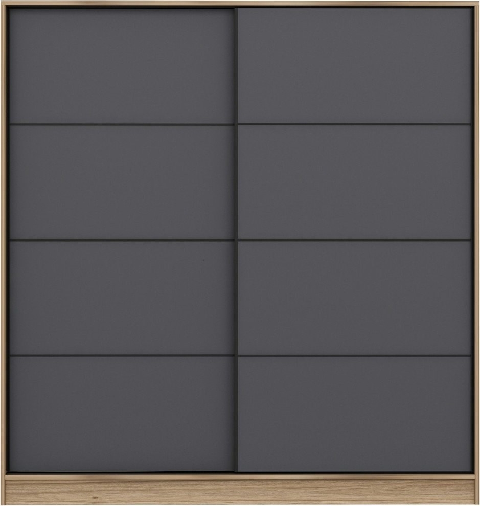 Kapusta Kleiderschrank 180 cm - Braun/Anthrazit