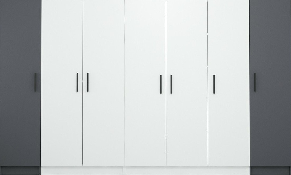 Rizada Kleiderschrank - Anthrazit/Wei�